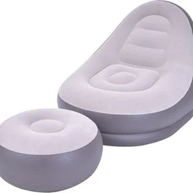 Benross Deluxe Inflatable Lounger with Foot Stool