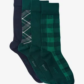 Gant Check Crew Socks 4-pack (Men's)