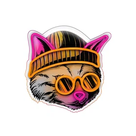 Forever Light Cat Dreamer LED Neon Art Sign Flerfärgad
