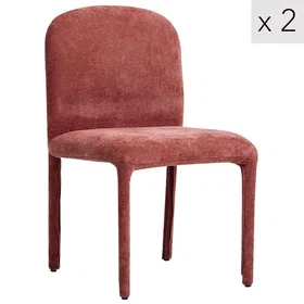 Nordlys Scandinavian Dining Chair Fabric Red 2-Pack