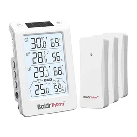 RainPoint B0598 3-kanals termohygrometer med automatisk bakgrunnsbelysning