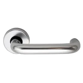 4Firedoors Roundbar Round Rose Lever Door Handle Satin Stainless Steel
