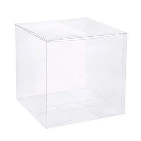 Benecreat  10 st genomskinliga bröllopslådor 14 x 14 x 14 cm fyrkantiga