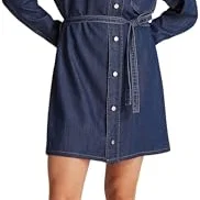 Calvin Klein Jeans Ls Fitted Denim Shirt Dress