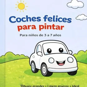 COCHES Felices Para Pintar Färgläggningsbok för barn