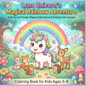 Luna Unicorn's Magical Rainbow Adventures Färgläggningsbok