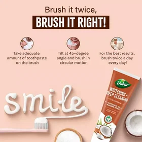 Dabur Organisk Kokosolie Bagepulver Tandpasta 100ml