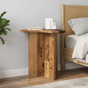 vidaXL Sidobord 2 pcs Old Wood Brunt 39 x 38 cm 8001094