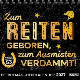 Lappan Verlag Postkort Pferdemädchen 2027 Född för att rida, dömd att rensa (53 avtagbara och välbeskrivbara)