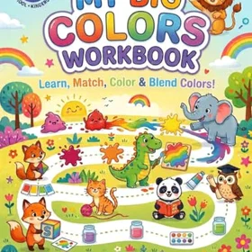 Big Colors Workbook för barn i åldern 4-8