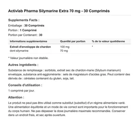 Activlab Silymarin 70mg 30 Capsules