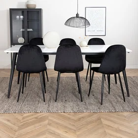 Venture Home Jimmy matgrupp med 6 Polar stolar Vit