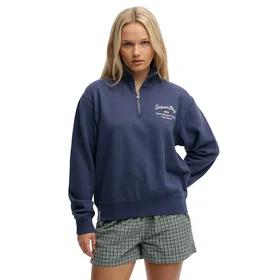 Superdry Athletic Essentials Graphic Halvdragad Sweatshirt (Dam)