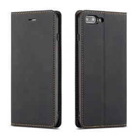 QLTYPRI Tpu Faux Leather Étui pour iPhone 7 Plus/8 Plus