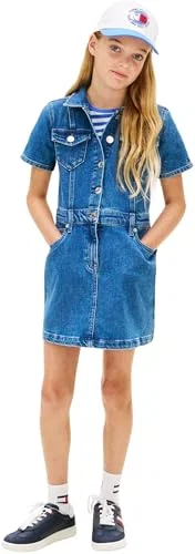 Tommy Hilfiger Kg0kg09357 Denim Trucker S/S Dress