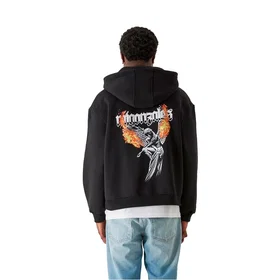 Mj Burning Wings Oversized Full Zip Sweatshirt (Herr)