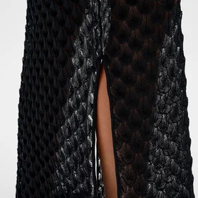 By Malina Fannie Pointelle Knitted Viscose Maxi Skirt