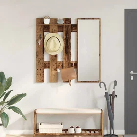 vidaXL Wall Coat Rack Old Wood 100 x 10 x 100 cm