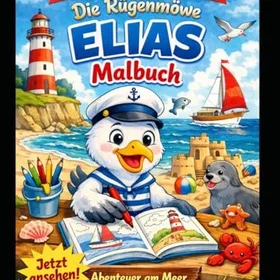 Kindermalbuch Die Rügenmöwe Elias Färgläggningsbok för barn