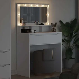 vidaXL Vanity Cabinet 80x39.6x135cm Vit (888967)