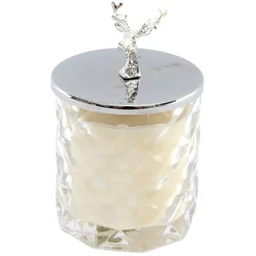 SIL Candle In Pot With Reindeer Lid 12x8 cm