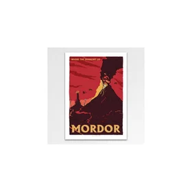 BOOKISHLY Mordor Vintage Travel Poster A3 Art Print