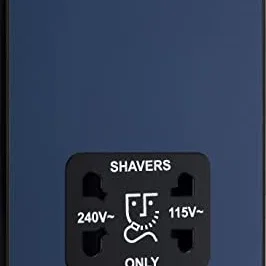 BG Electrical Dual Voltage Shaver Socket Matt Blue 115V/240V