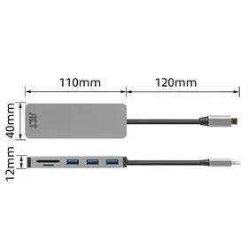 ACT AC7050 4-Port USB-C Hub USB 3.0 Multiport Adapter (AC7050)