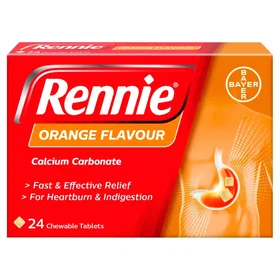 Rennie Orange Chewable Heartburn & Indigestion Relief 24 Tablets