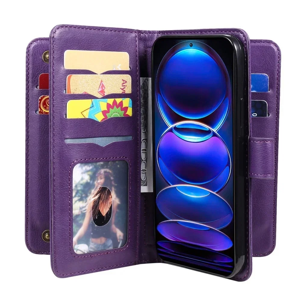 Xiaomi 10-Slot Wallet Case for Poco X5 Pro/Redmi Note 12 Pro Speed/Redmi Note 12 Pro