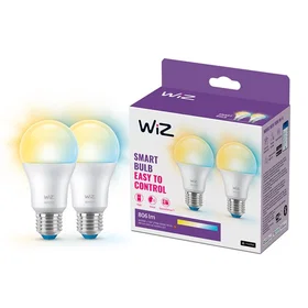 WiZ Smart Bulb LED A60 806lm E27 60W 2-pack