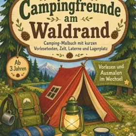 Campingfreunde Camping am Waldrand Färgläggningsbok för Barn