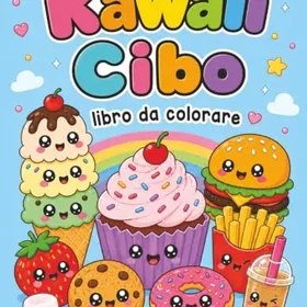 BGHONE Kawaii Cibo Libro da Colorare för barn