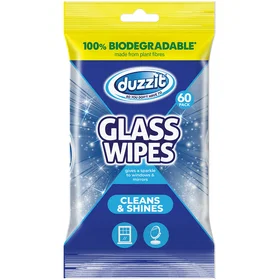 Duzzit Glass Wipes Cleans & Shines 60 Wipes