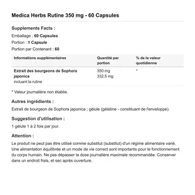 Medica Herbs Rutin 350mg 60 Capsules