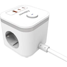 Fellowes Power Cube 3-Way med 3x USB strömbrytare 100137168