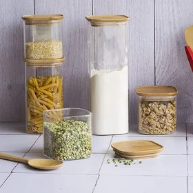 Pebbly Storage Jar 3-Piece Set Borosilicate Glass