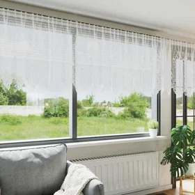 vidaXL Lace Curtain Floral 120X400cm