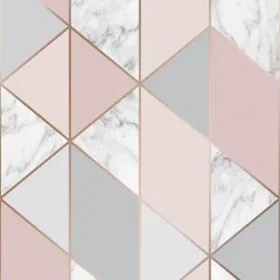 Fresco Marble Blush Geo Wallpaper