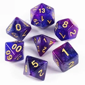 Metallic Dice Games Resin Polyhedral Dice Set 7stk