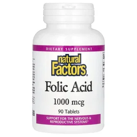 Natural Factors Folic Acid 1000mcg 90 Tablets