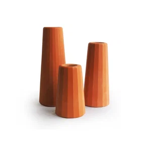 Gone Trio de vases soliflores en béton terracotta