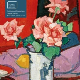 Flame Tree Gift Pink Roses Chinese Vase 1000 Pieces