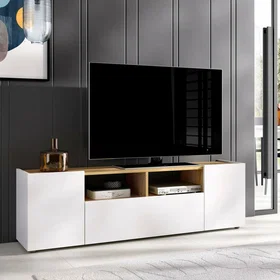 Dmora Vulcano 8052773876162_CAFR Meuble TV 2 étagères 142x35x44cm