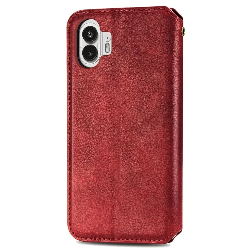 Nahkakotelo Leather Case with Rhombus Imprint for Nothing Phone (2)