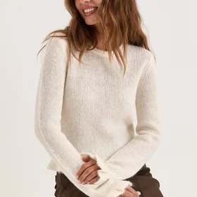 Bubbleroom Strikket Frill Genser (Dame)