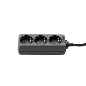 Adam Hall 3-Way Power Strip Svart 1.4m 8747X3
