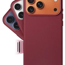 LONLI Classic Étui de Portefeuille en Cuir avec Contrôle de Caméra et MagSafe po