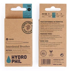 Hydrophil Mellanspetsborstar Plastfri Bambu 0,45 mm ISO 1