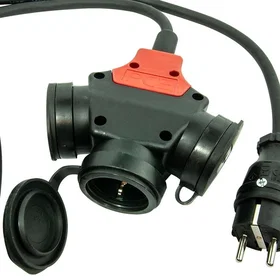 Elektrohuset Skjøtekabel 3-Veis Schuko 25M 16A H07RN-F 3G2,5mm² IP44